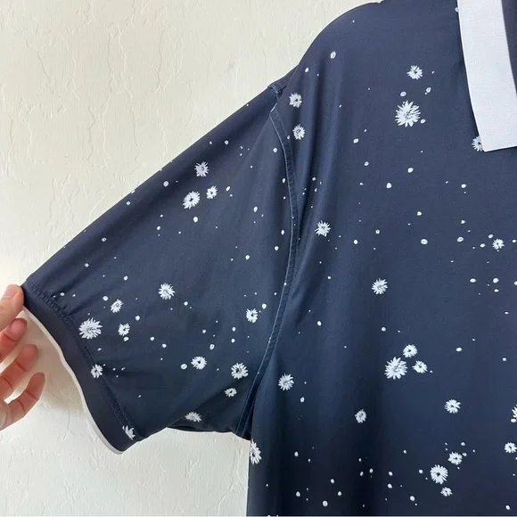 G/FORE Navy Splatter Print Short Sleeve Golf Polo Extra Large - Picture 5 of 11